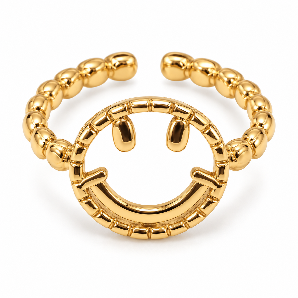 Smiley Gold Ring – Joyful Chic Vibes