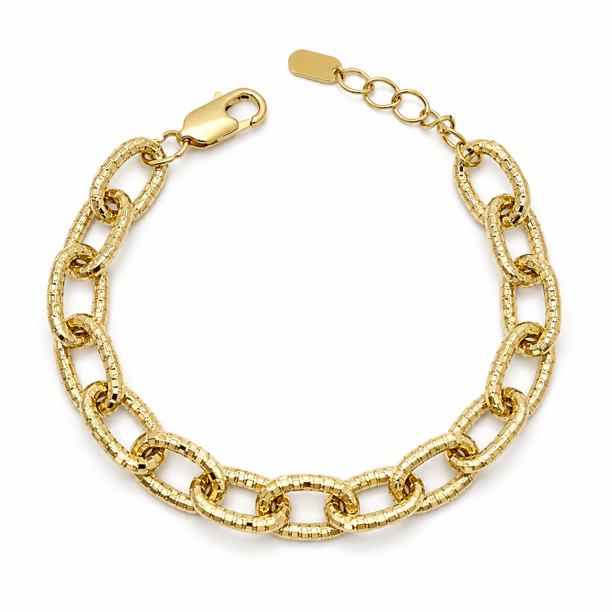 Textured Oval Link Bracelet(9.5mm)