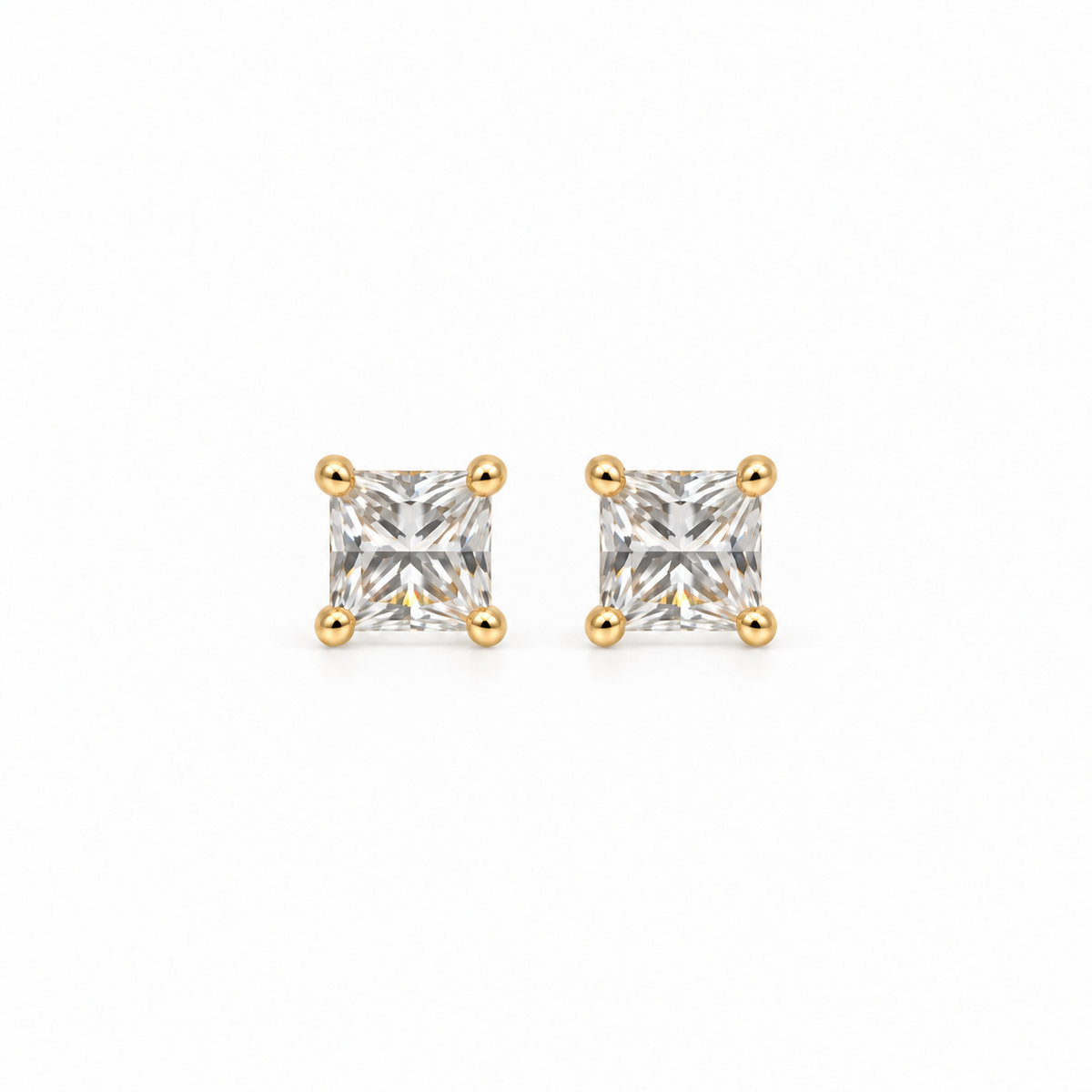 Square-Cut Stud gold Earrings – Gold Plated & Hypoallergenic