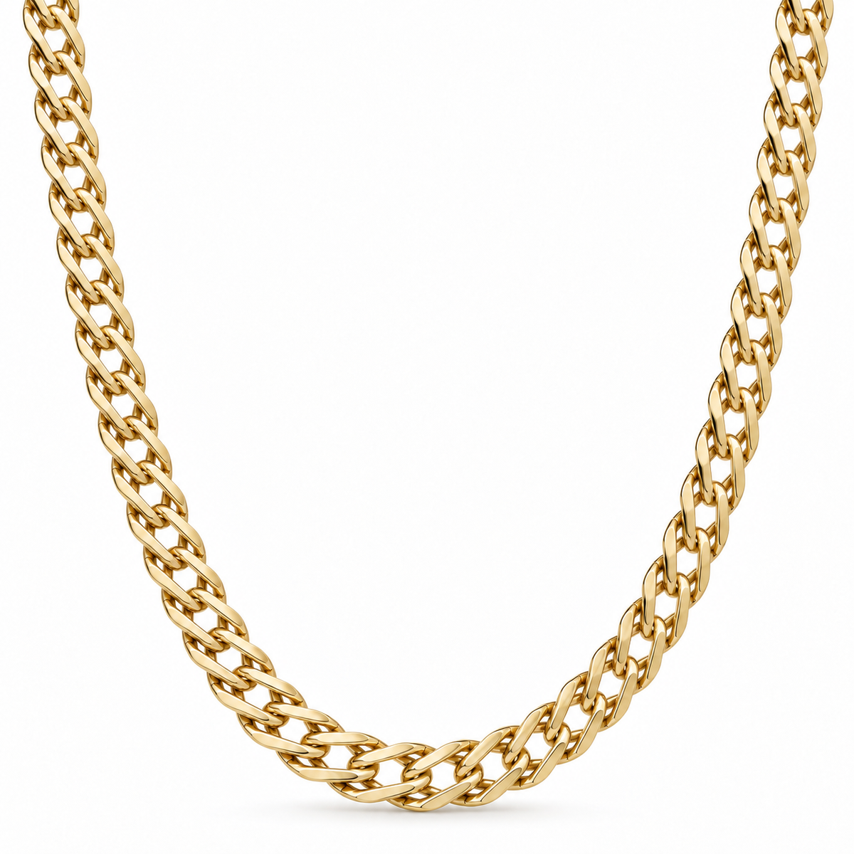 Sleek doubled Cuban Link Chain Necklace