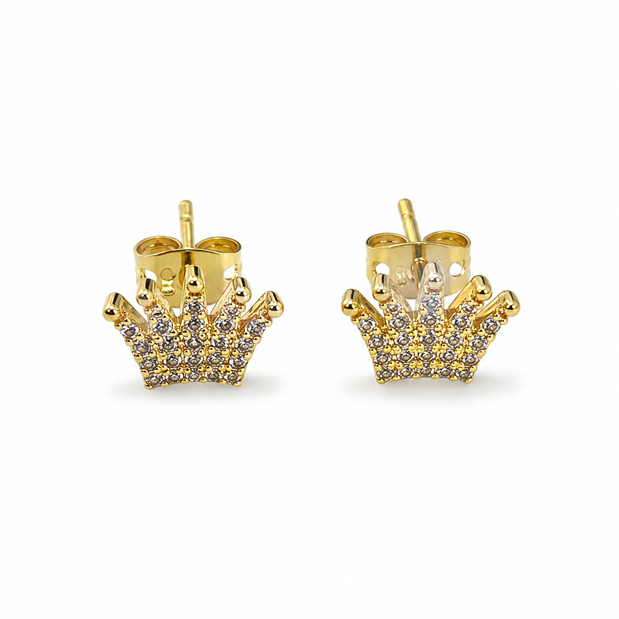 Crystal Crown Stud Earrings