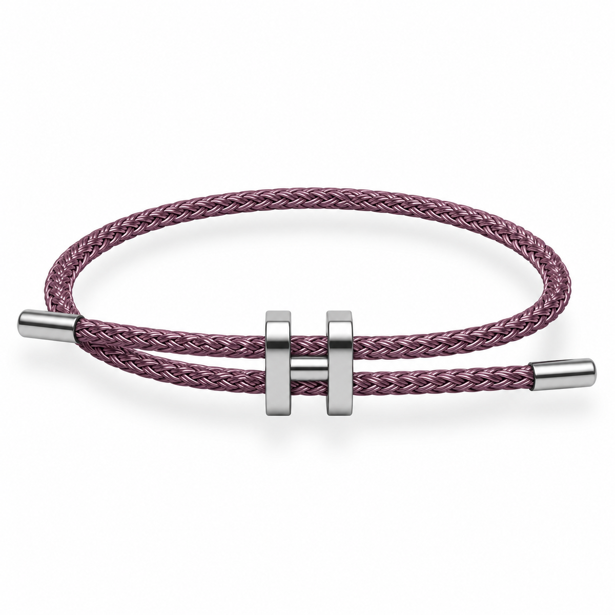 H Bracelet with Silver Interlock Clasp