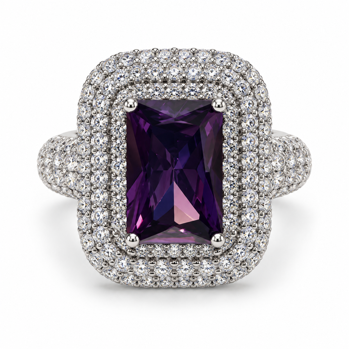 Royal Spark – Silver Gemstone Cocktail Ring