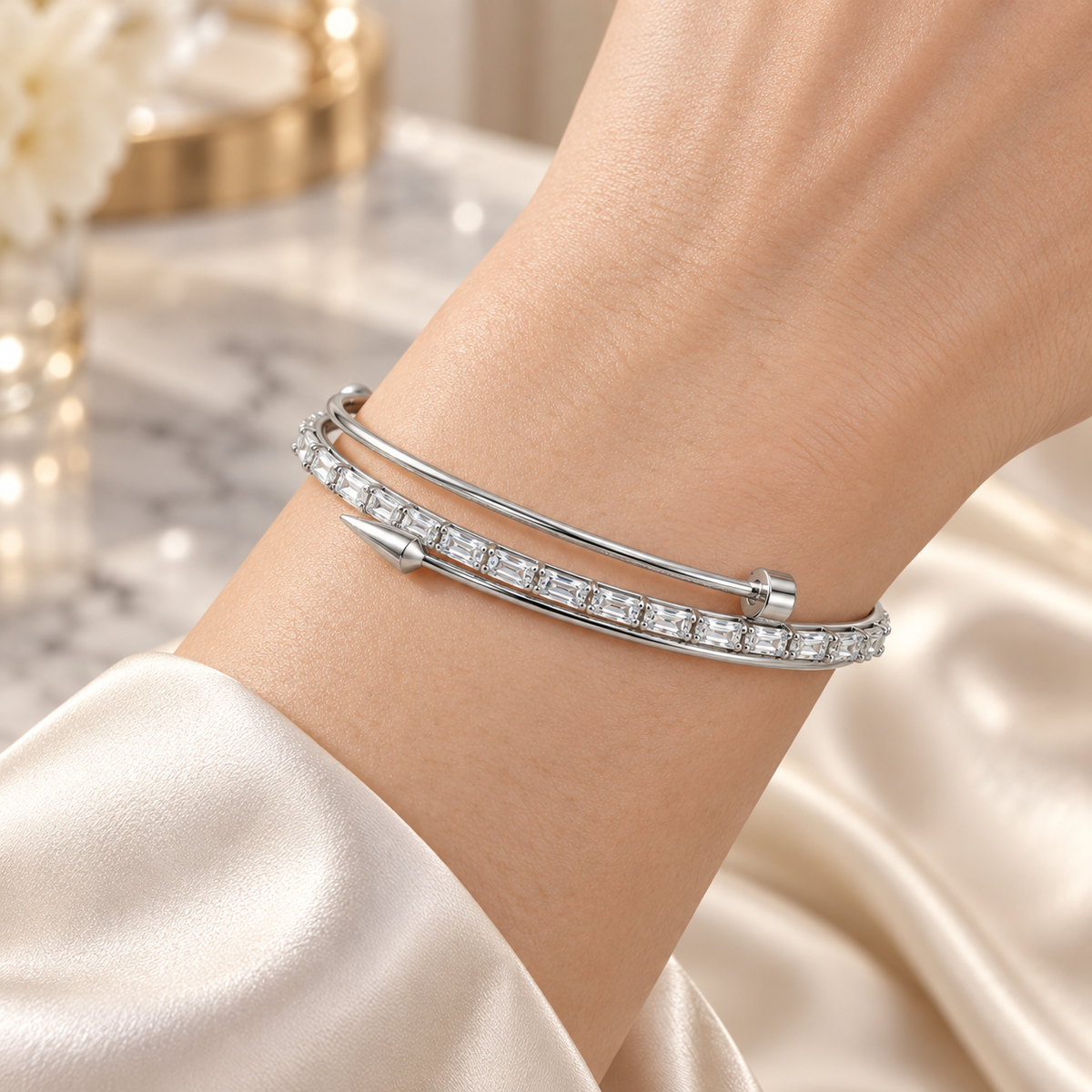 Crystal Arrow Wrap Bangle