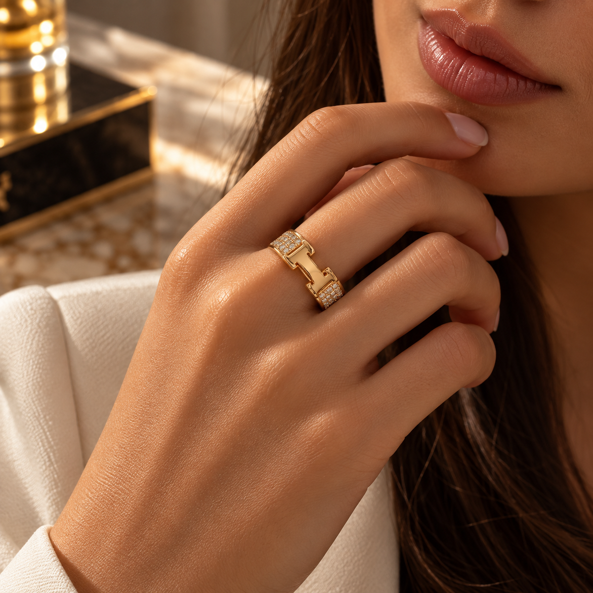 H ring Interlock Ring – Gold Edition