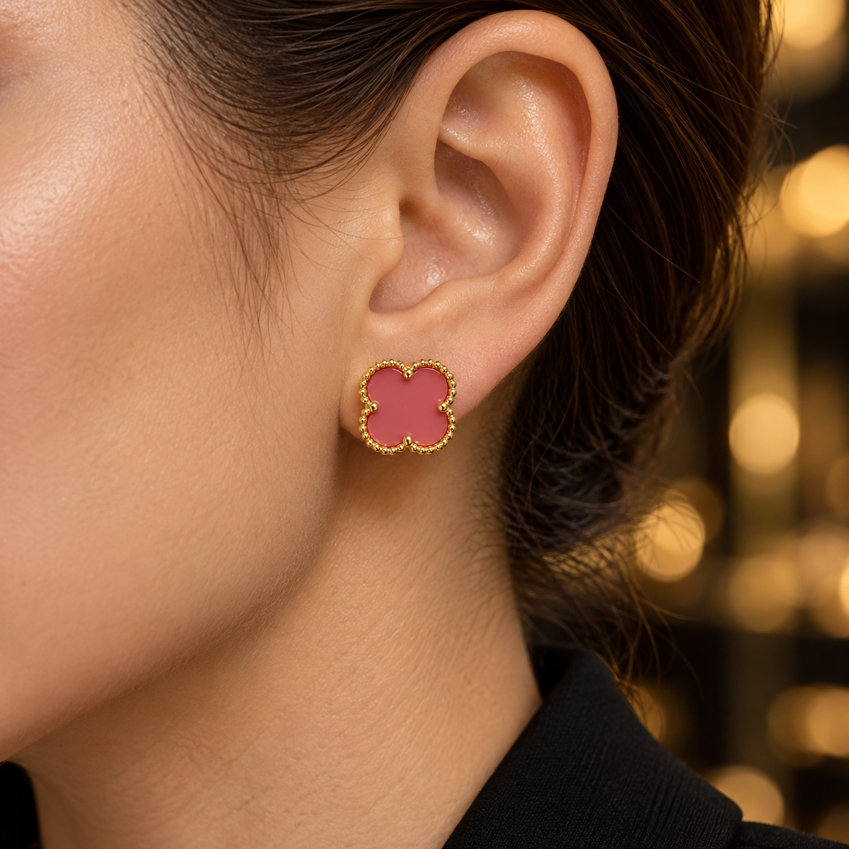 Clover Stud Earrings – Multi-Color Collection