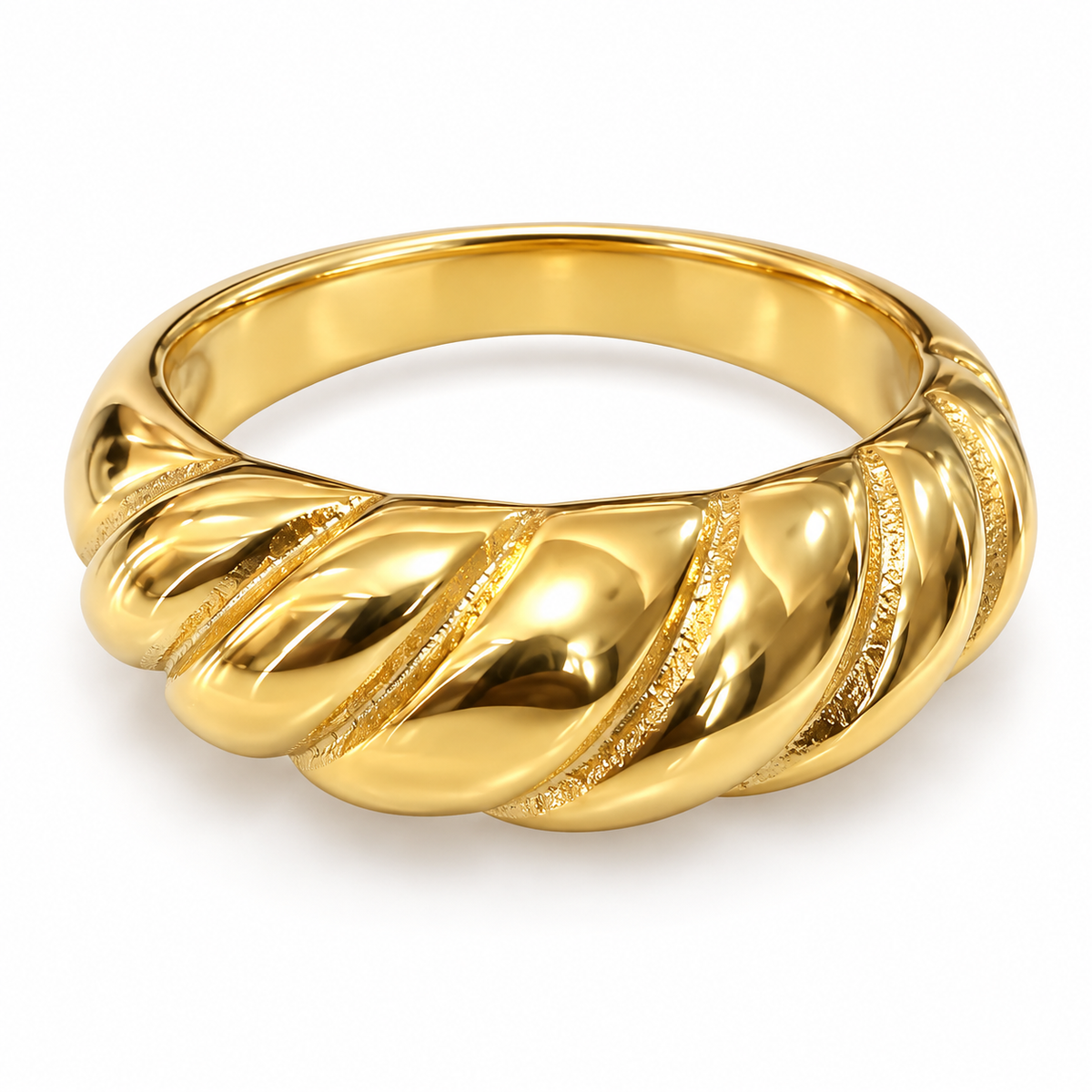 Bold Twist Silver color Ring – Sleek & Sculptural