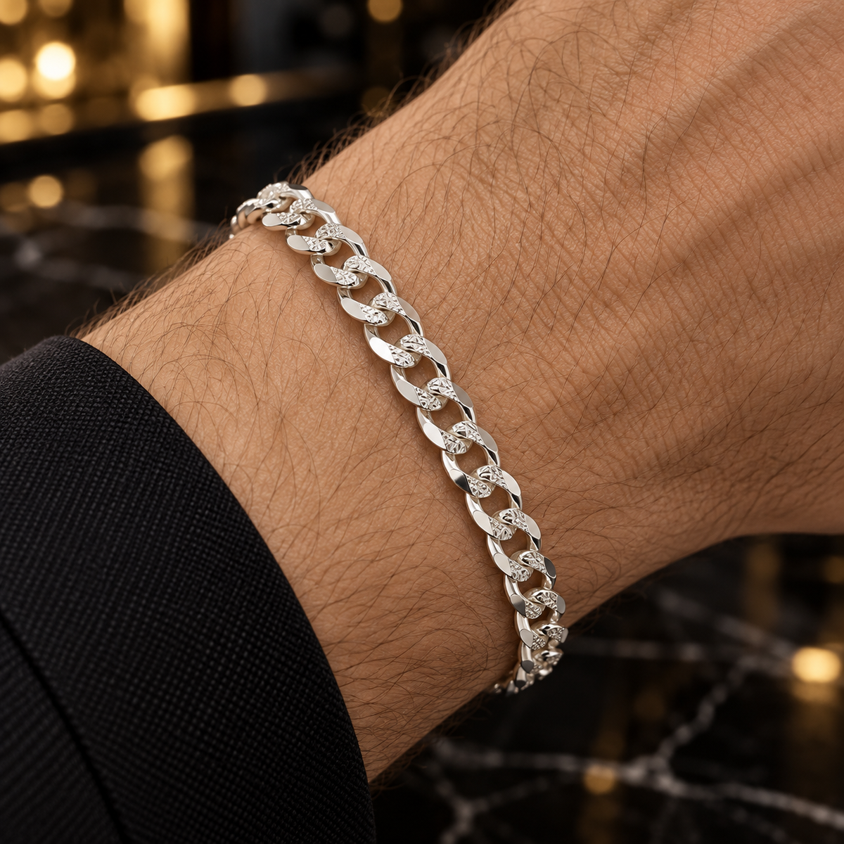 925 Sterling Silver Curb Chain Bracelet(5mm/21cm/11.3g)