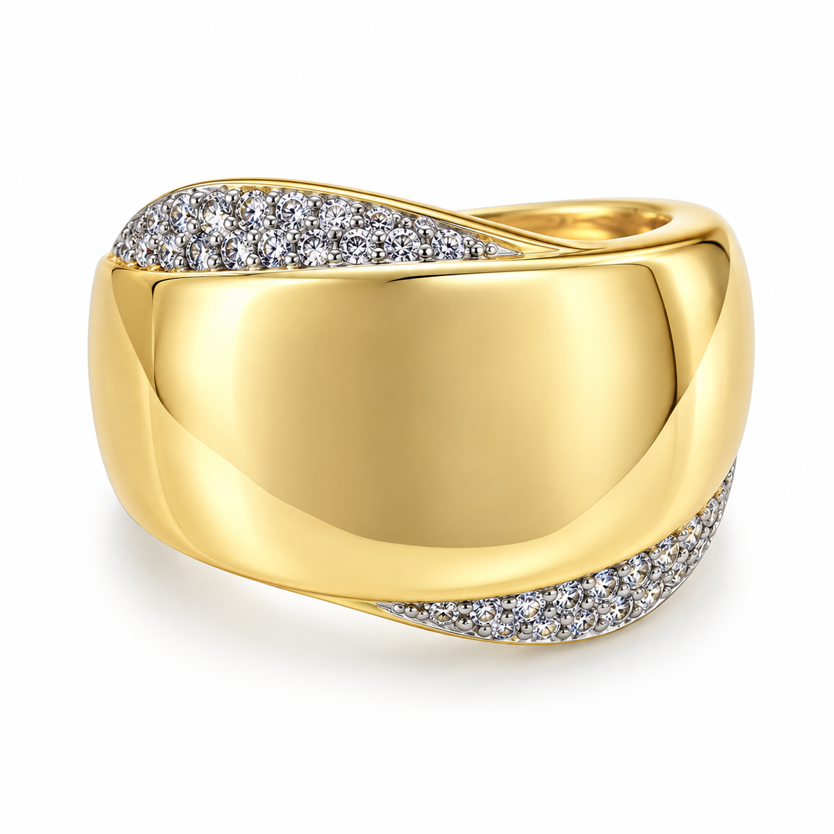 Golden Curve Statement Ring