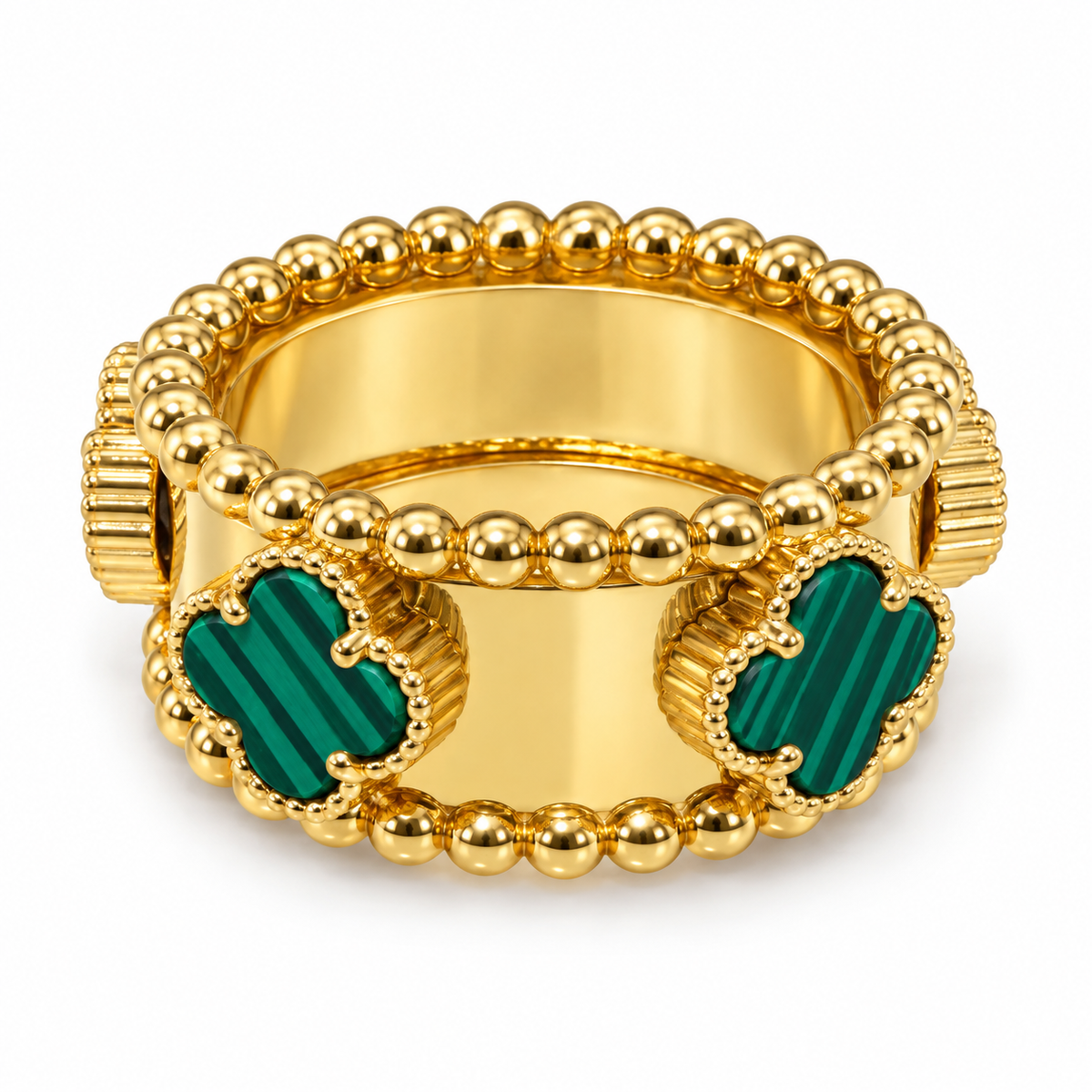 Bloom clover Beaded Band Ring