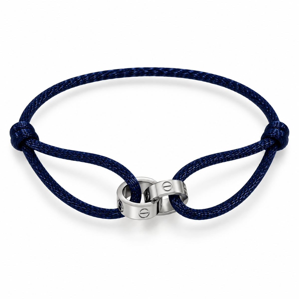 Love silver color Cord Bracelet – Adjustable Unisex Design