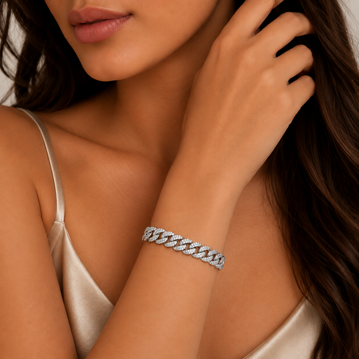 Iced Cuban chain Bracelet” – Gold & Silver Edition ✨