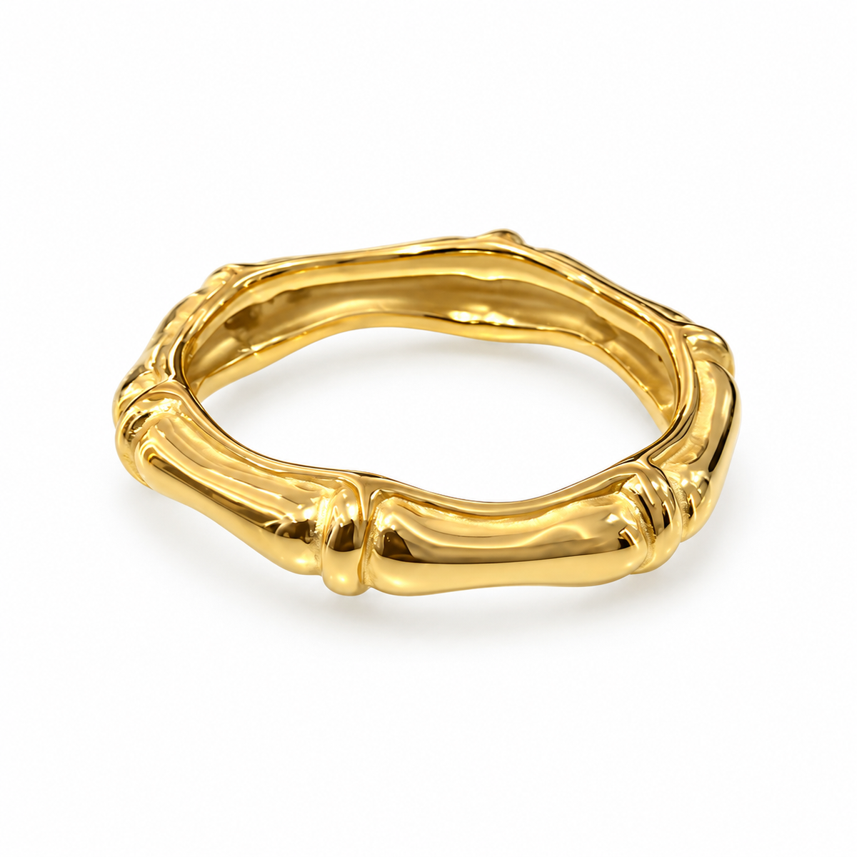Bamboo Twist Ring – Gold