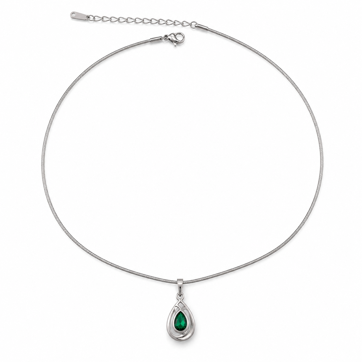 Emerald Drop Pendant Necklace