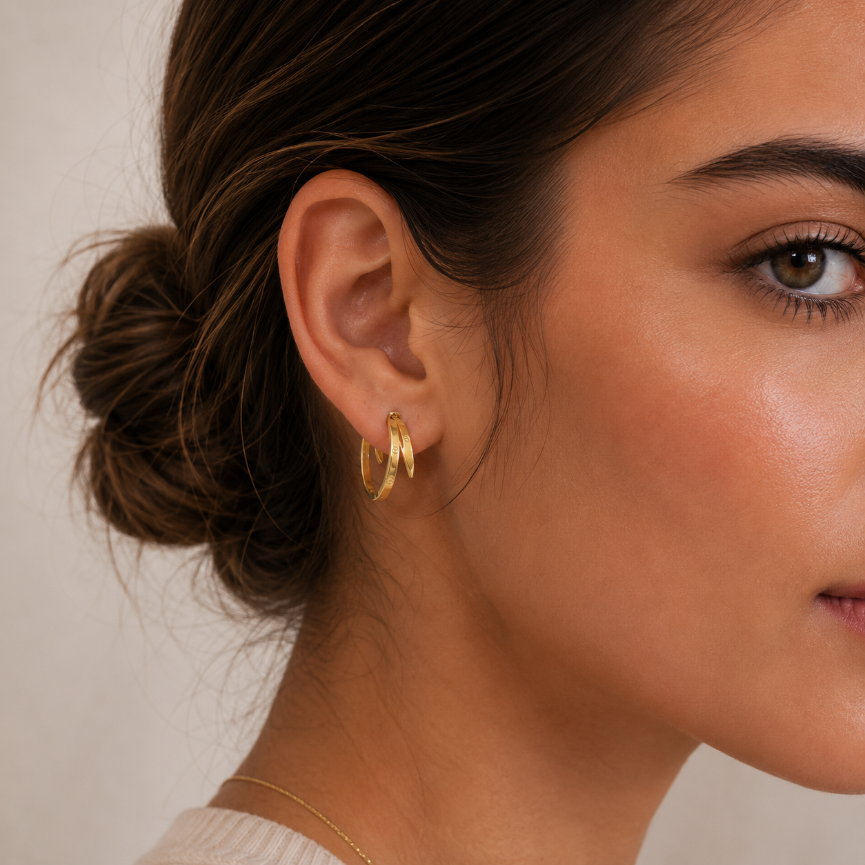 🔱 Nail Design Hoop Earrings