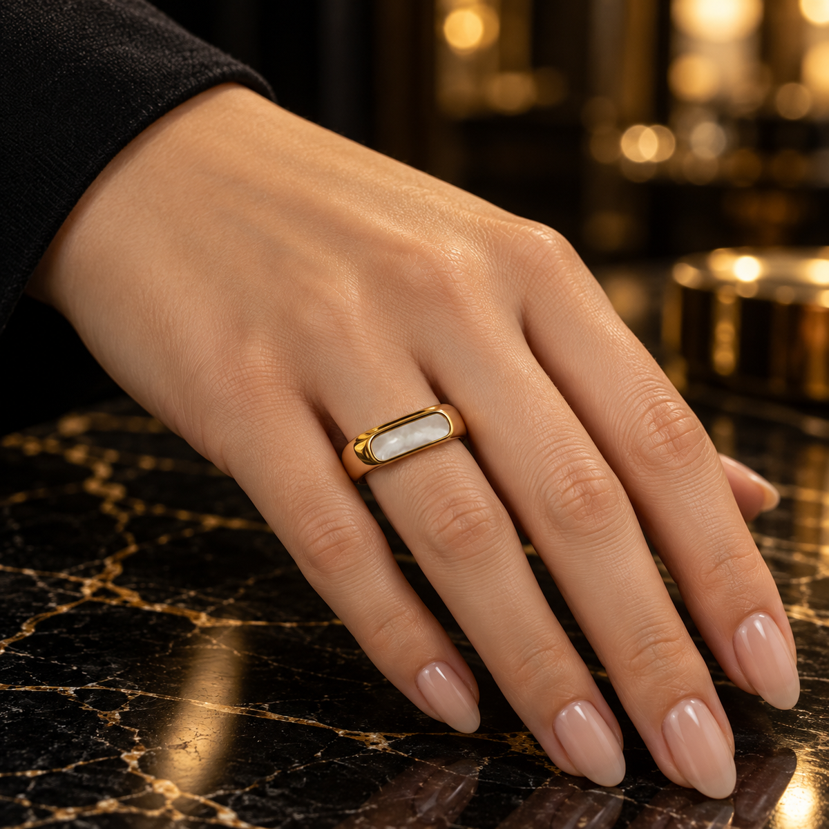 Mother of Pearl Rectangular shape Ring