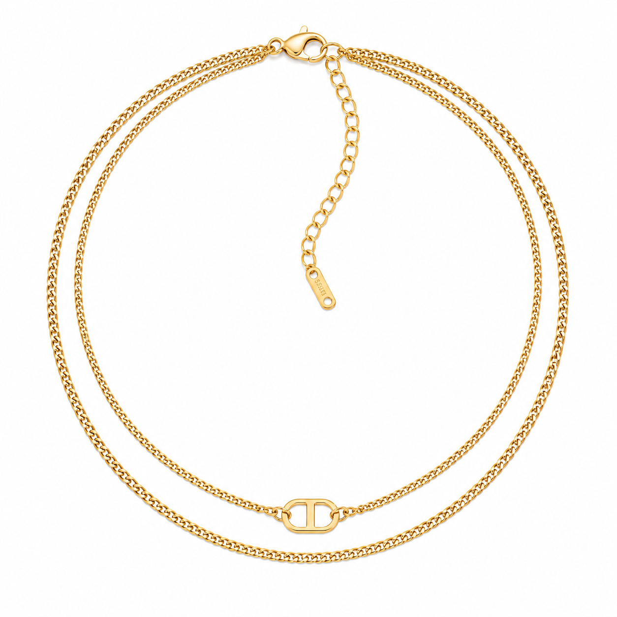 💛 DIOR “Double Luxe” Layered Necklace – 18K Gold-Plated