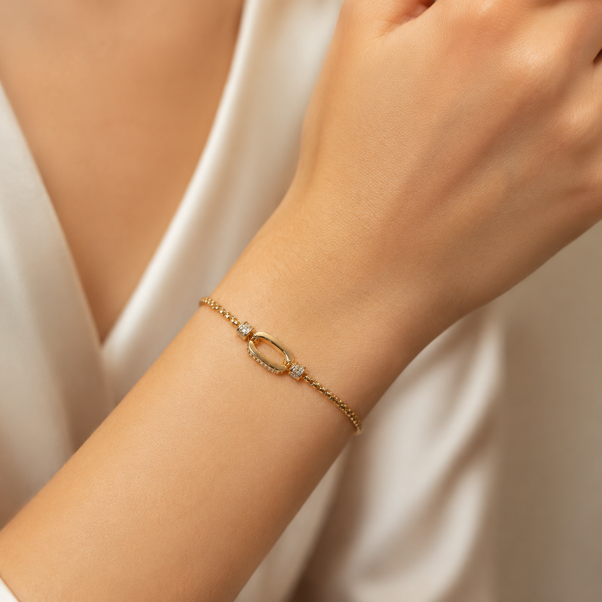 Crystal Oval Link Bracelet