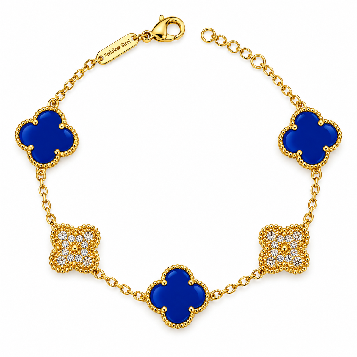 Colorful with stone Clover bracelet