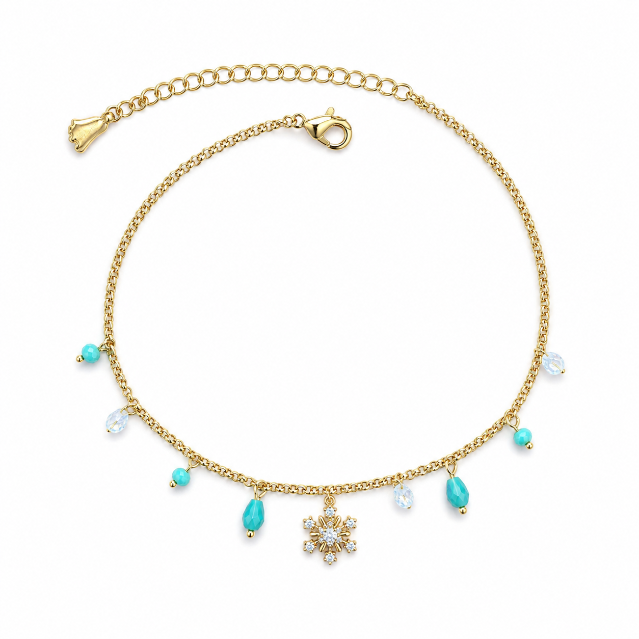 Snowflake Charm Anklet