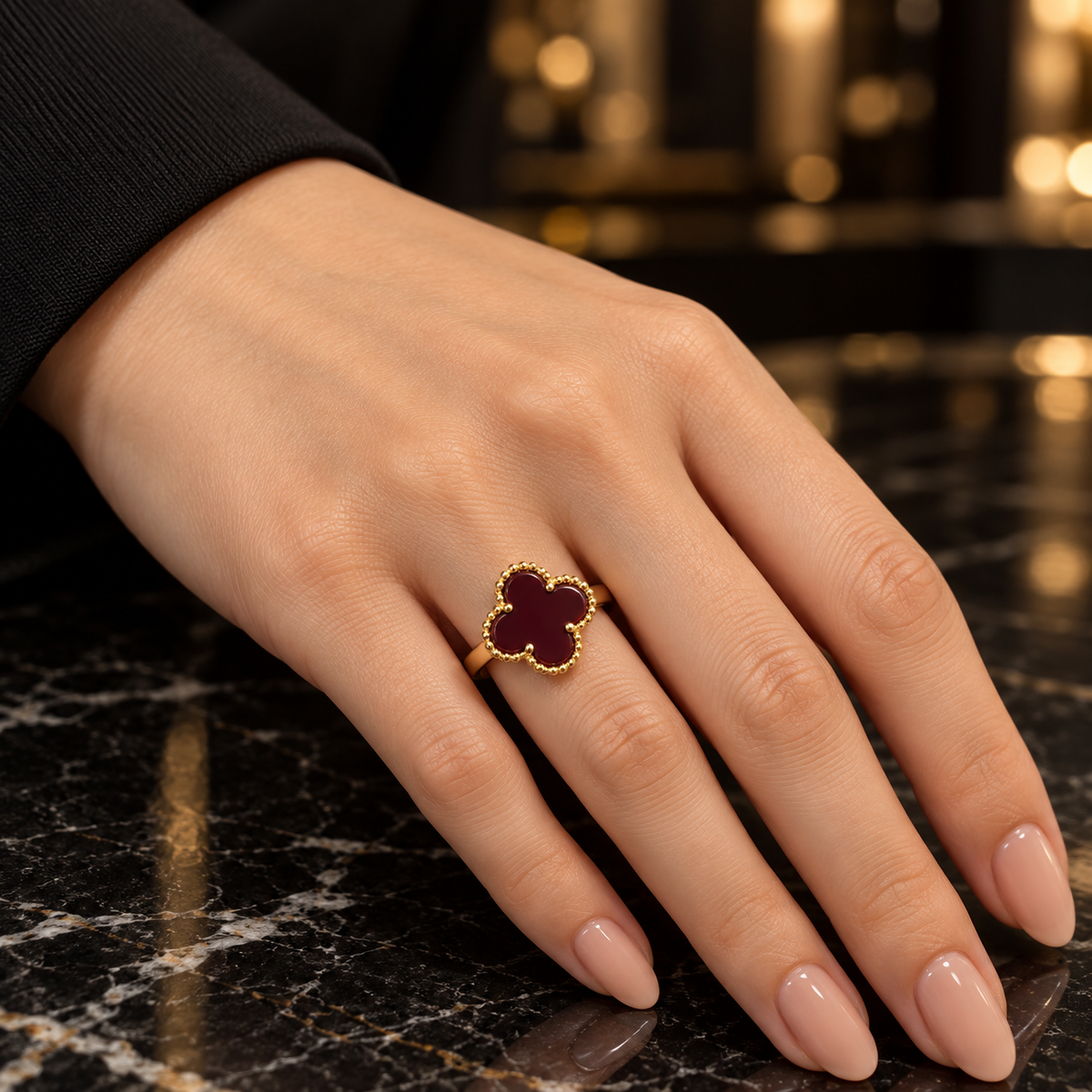 VIP Clover Ring – Gold-Plated Elegance