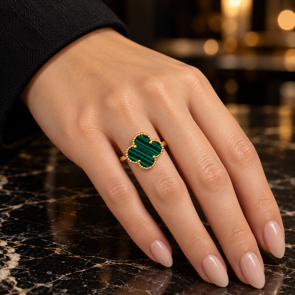 VIP Clover Ring – Gold-Plated Elegance
