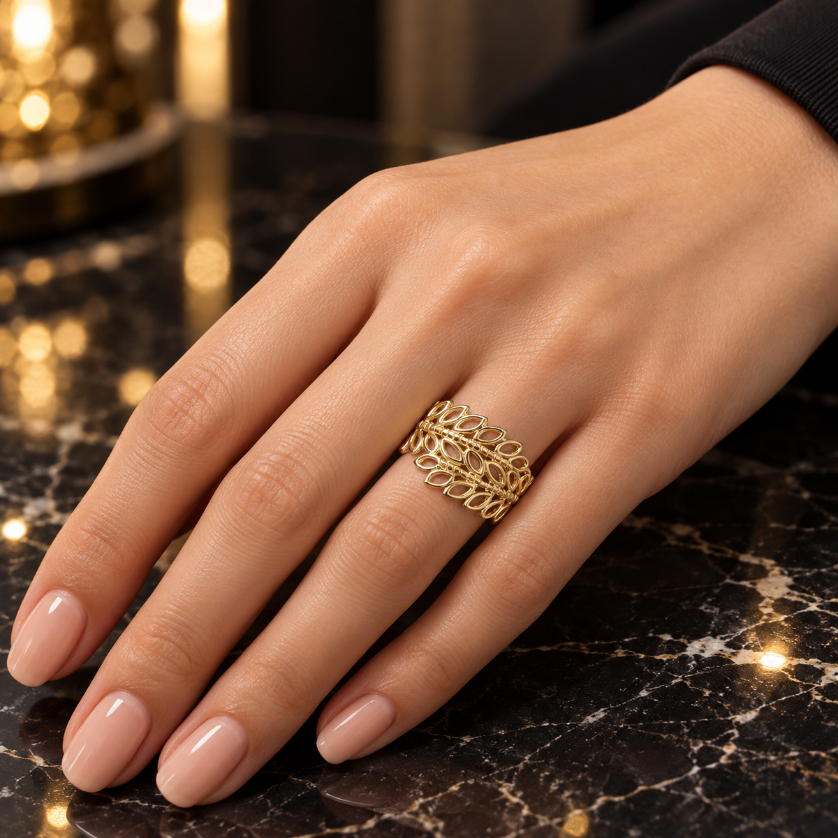 “Golden Leaf” Adjustable Ring ✨
