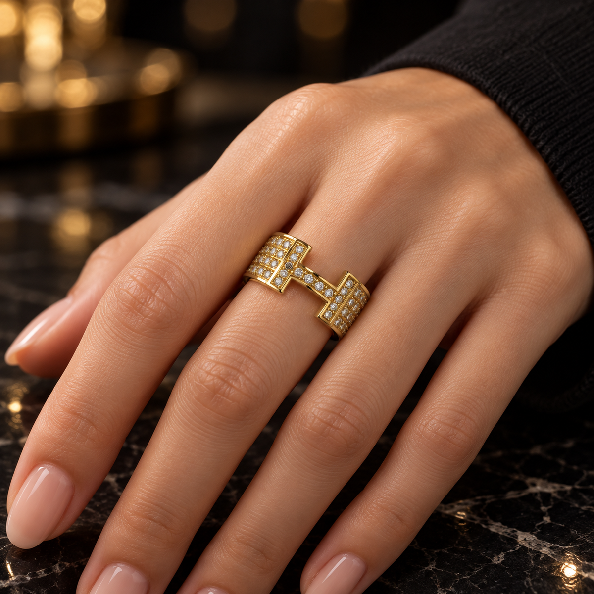 Signature Interlock Ring – Gold Edition
