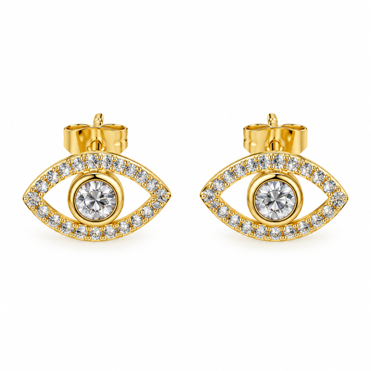 Crystal Evil Eye Stud Earrings