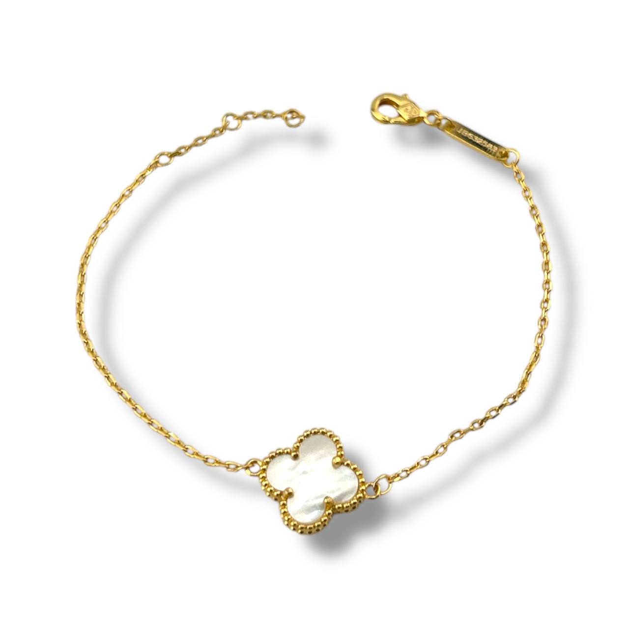 Solo Clover Bracelet โ Burgundy Gold
