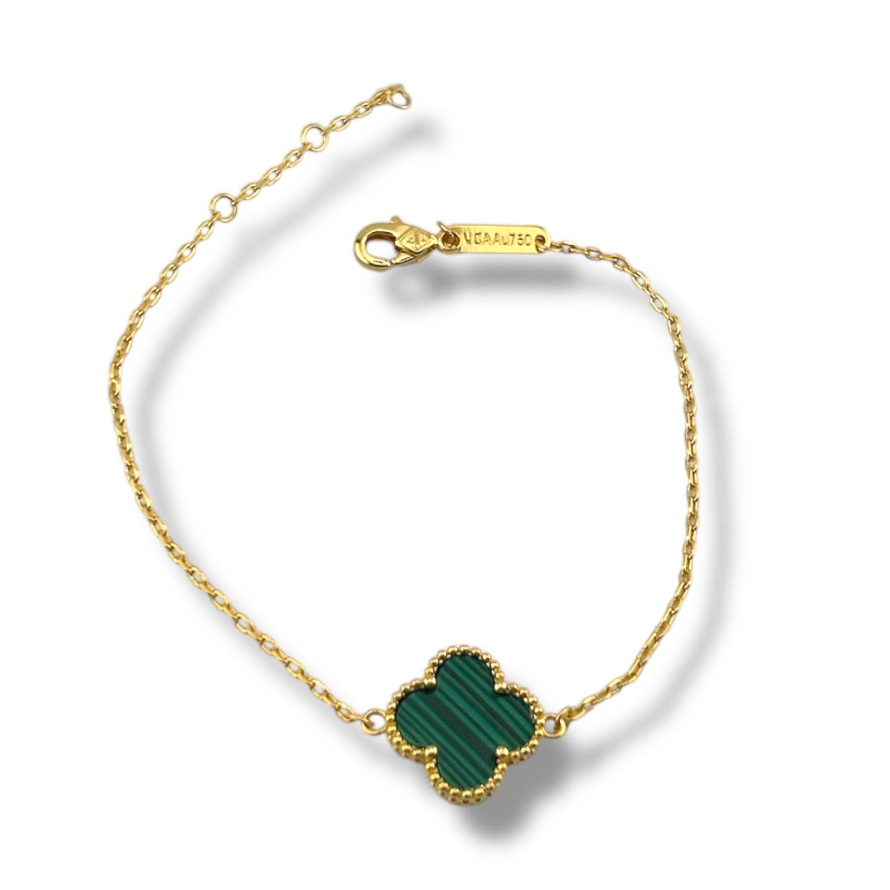 Solo Clover Bracelet โ Burgundy Gold