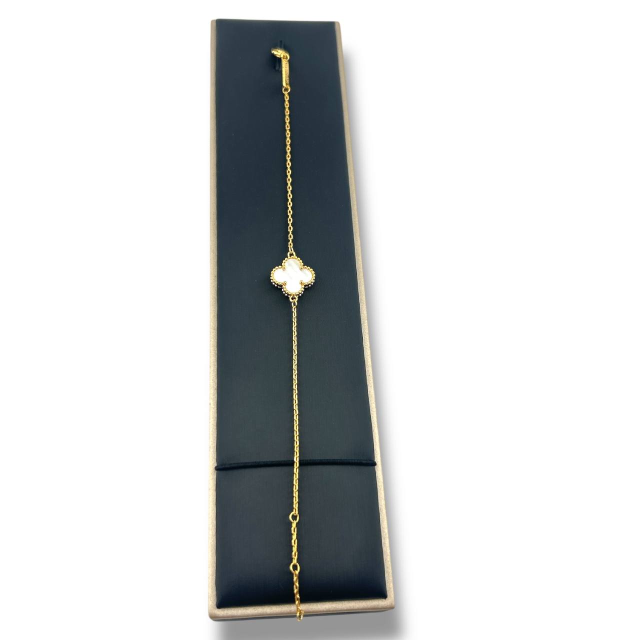Solo Clover Bracelet โ Burgundy Gold