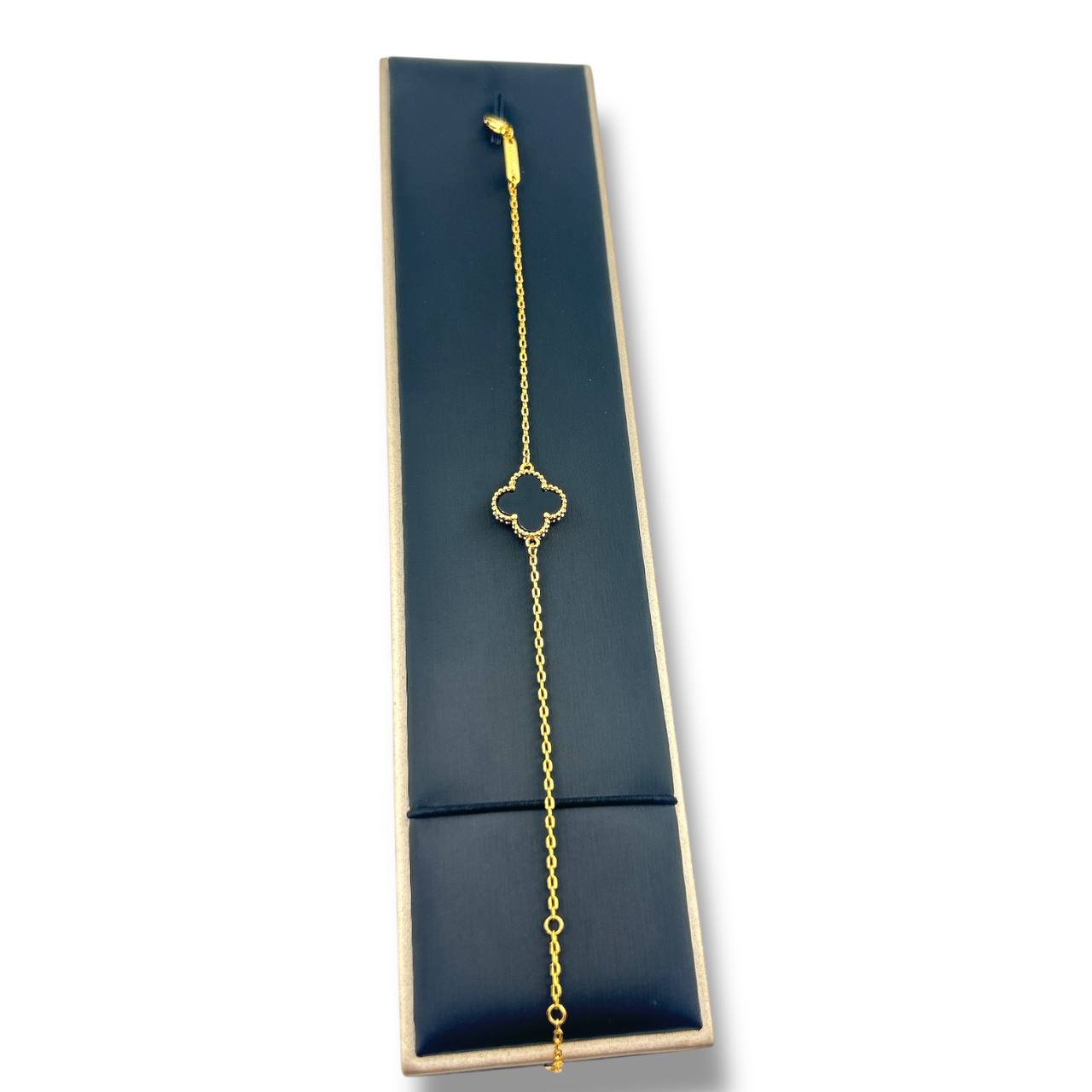 Solo Clover Bracelet โ Burgundy Gold