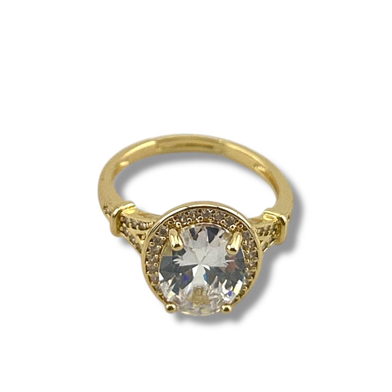 🌟 Halo Glamour Ring – Gold