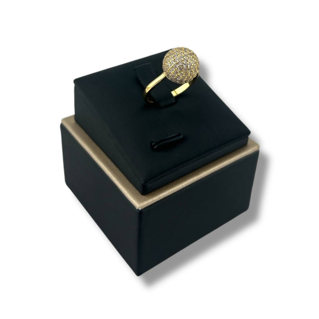 Luna Pavé Ball Ring – Gold & Silver