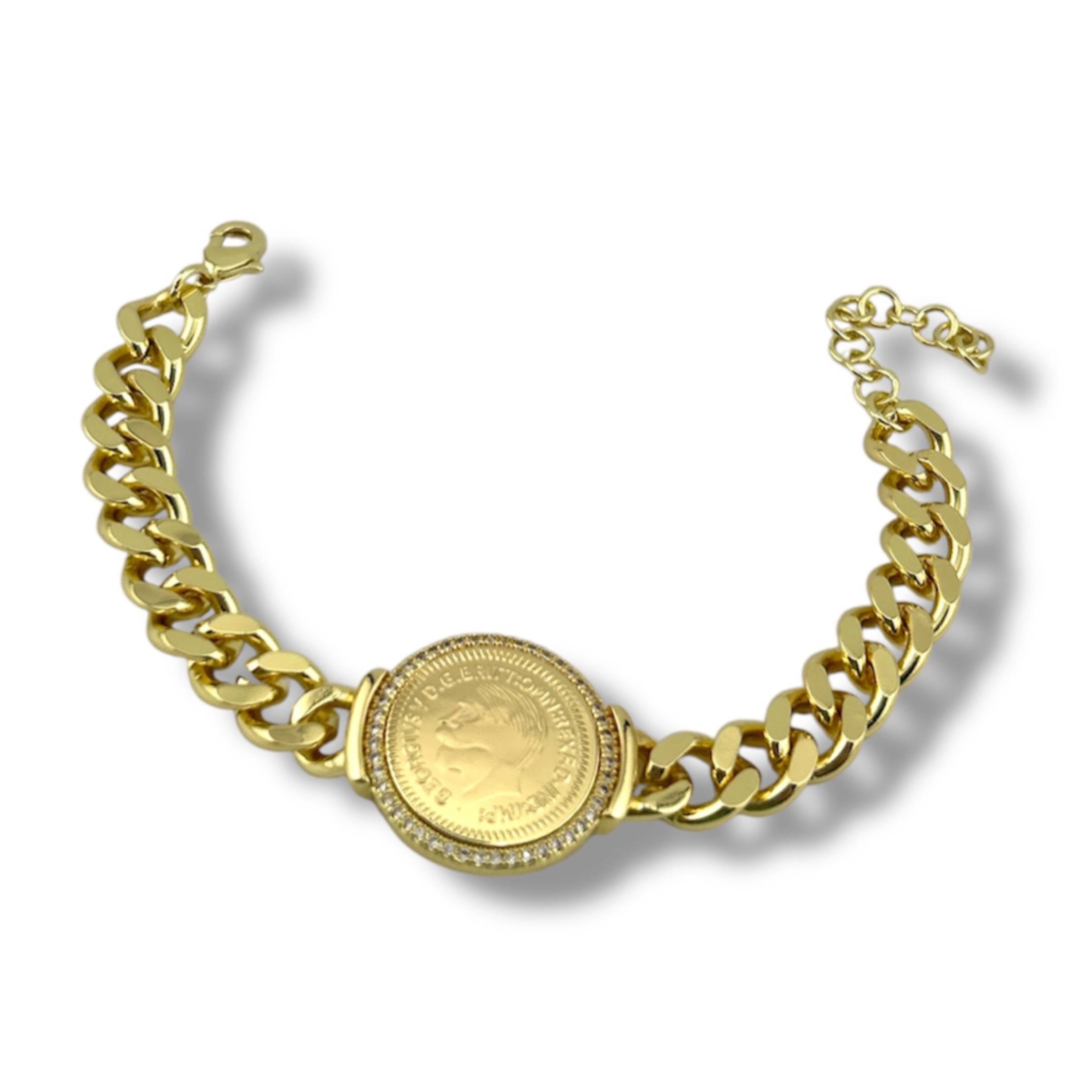 ✨ Lira Royale Bracelet – Gold Coin Heritage Edition