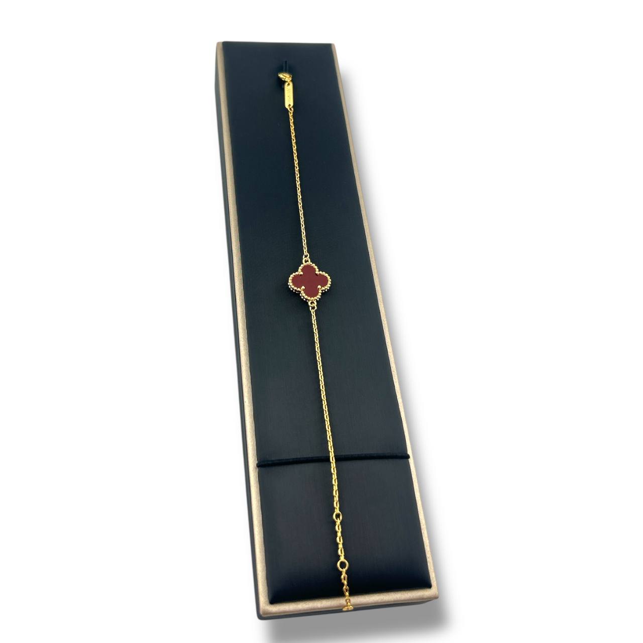 Solo Clover Bracelet โ Burgundy Gold