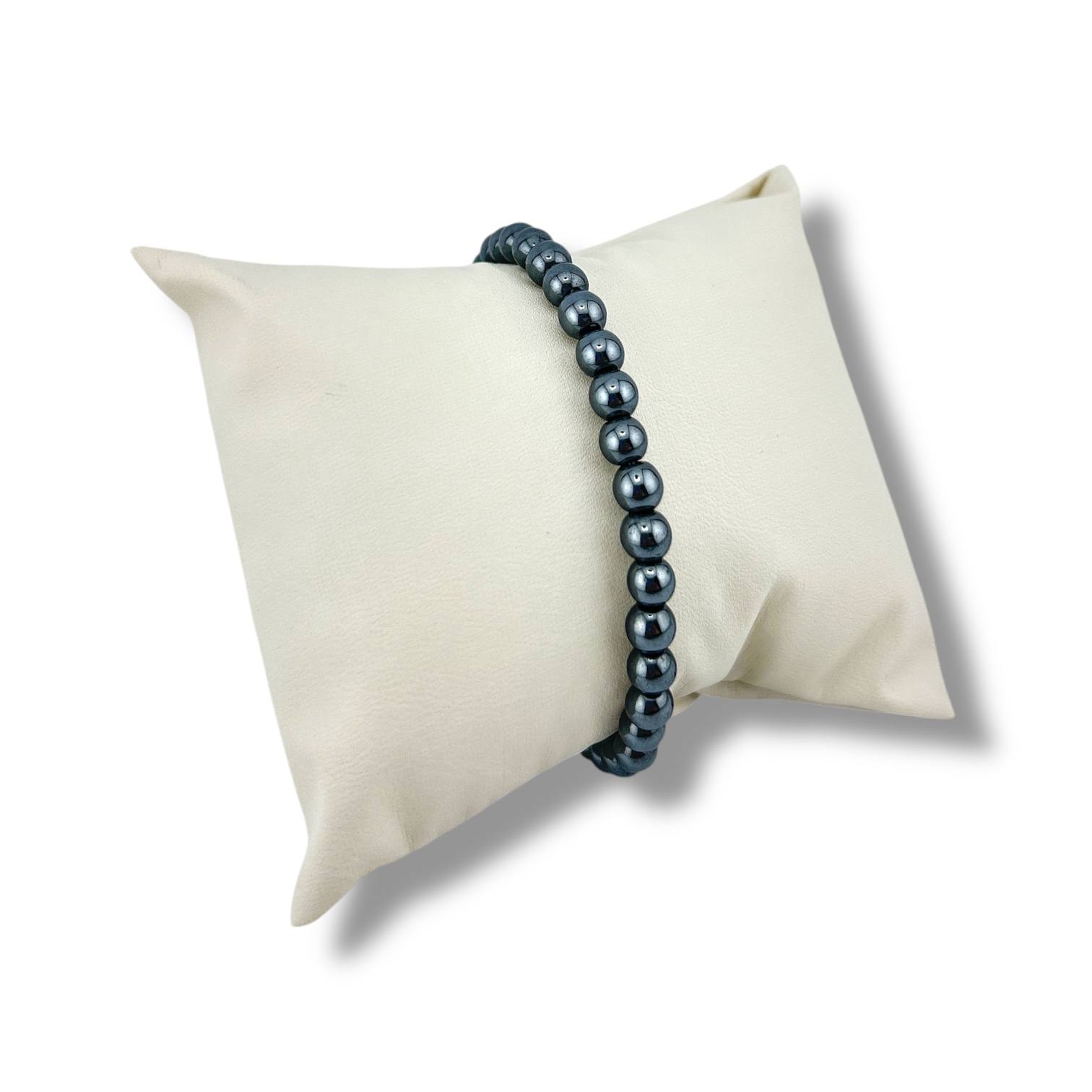 π€ Hematite Energy Bead Bracelet β Sleek Strength for Him