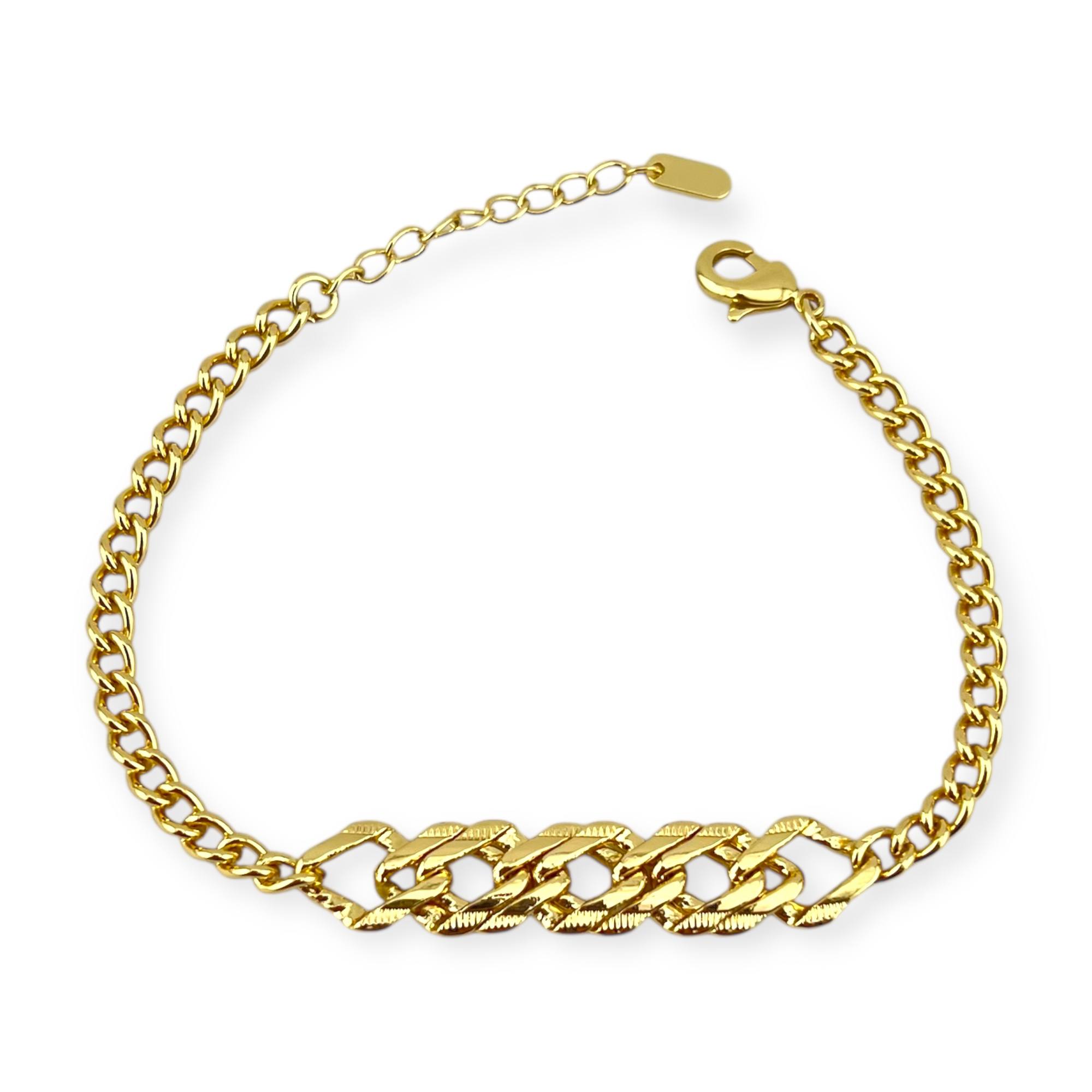 middle chain “Classic Curb” 18K Gold-Plated Bracelet 💛✨