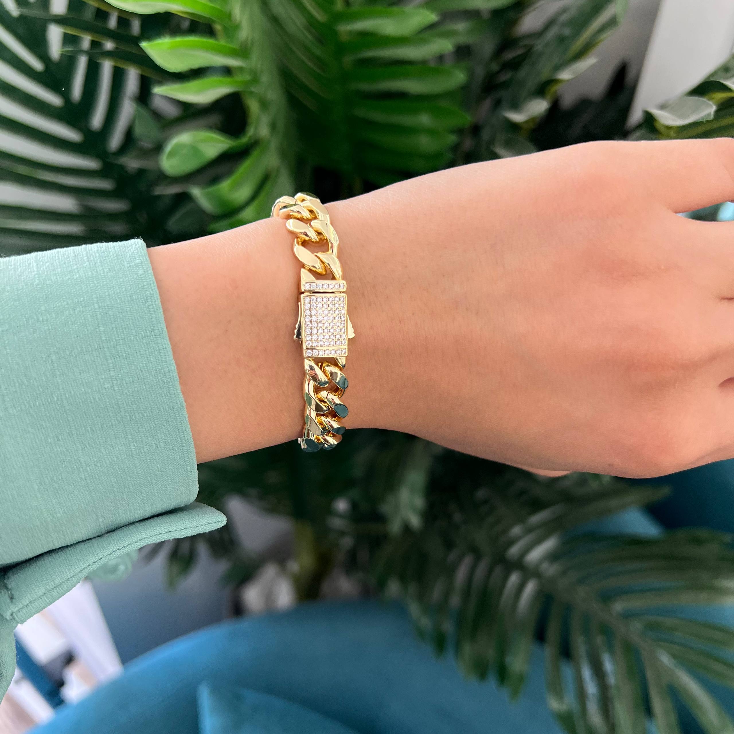 đ Diamond Lock Cuban Bracelet