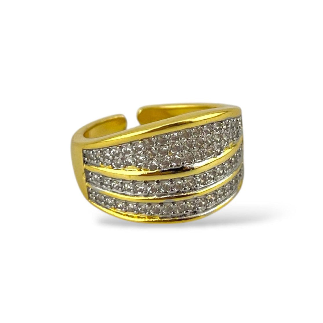 ✨ Triple Wave Crystal Ring