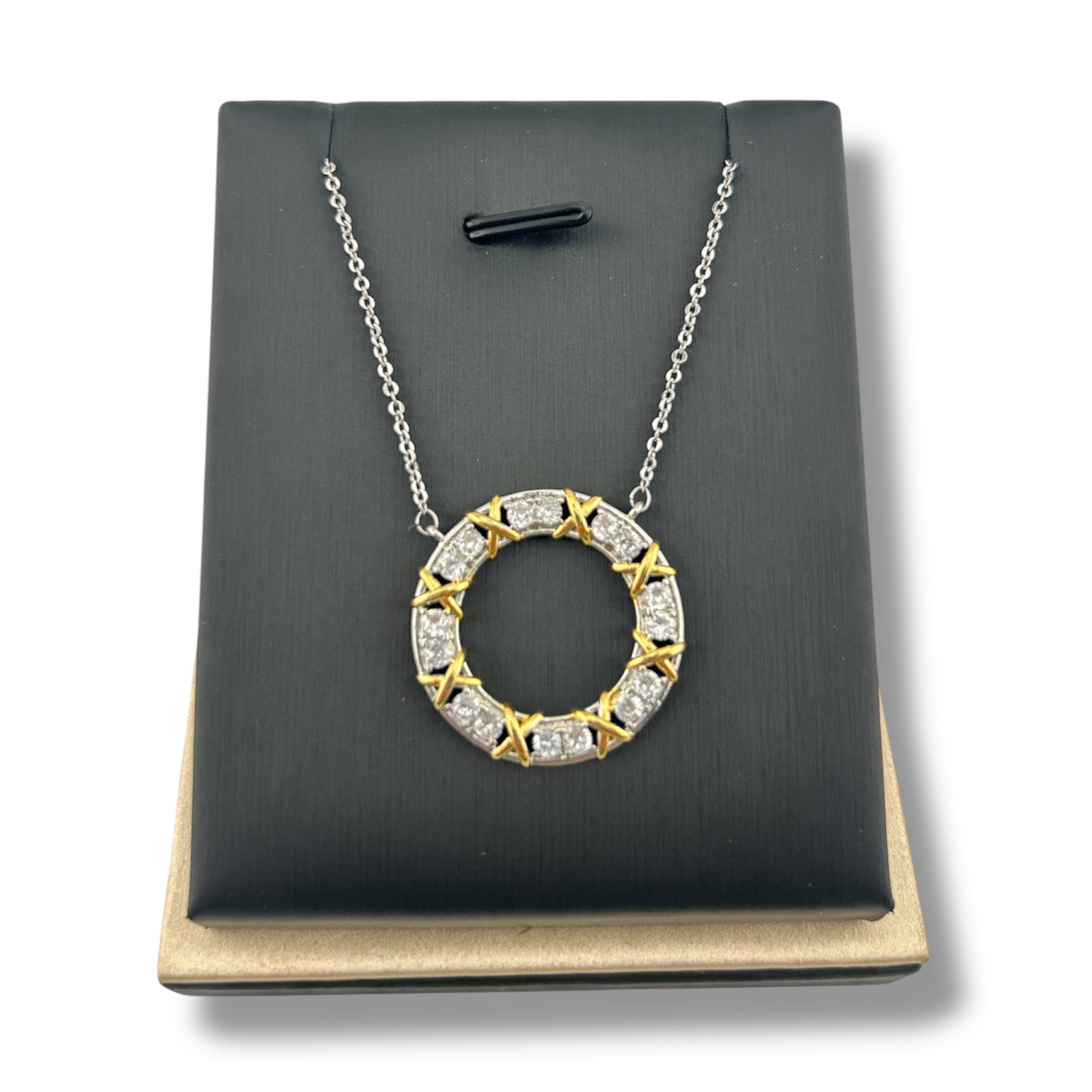 : 🔘 Celestia Circle Necklace – Silver Glow Edition