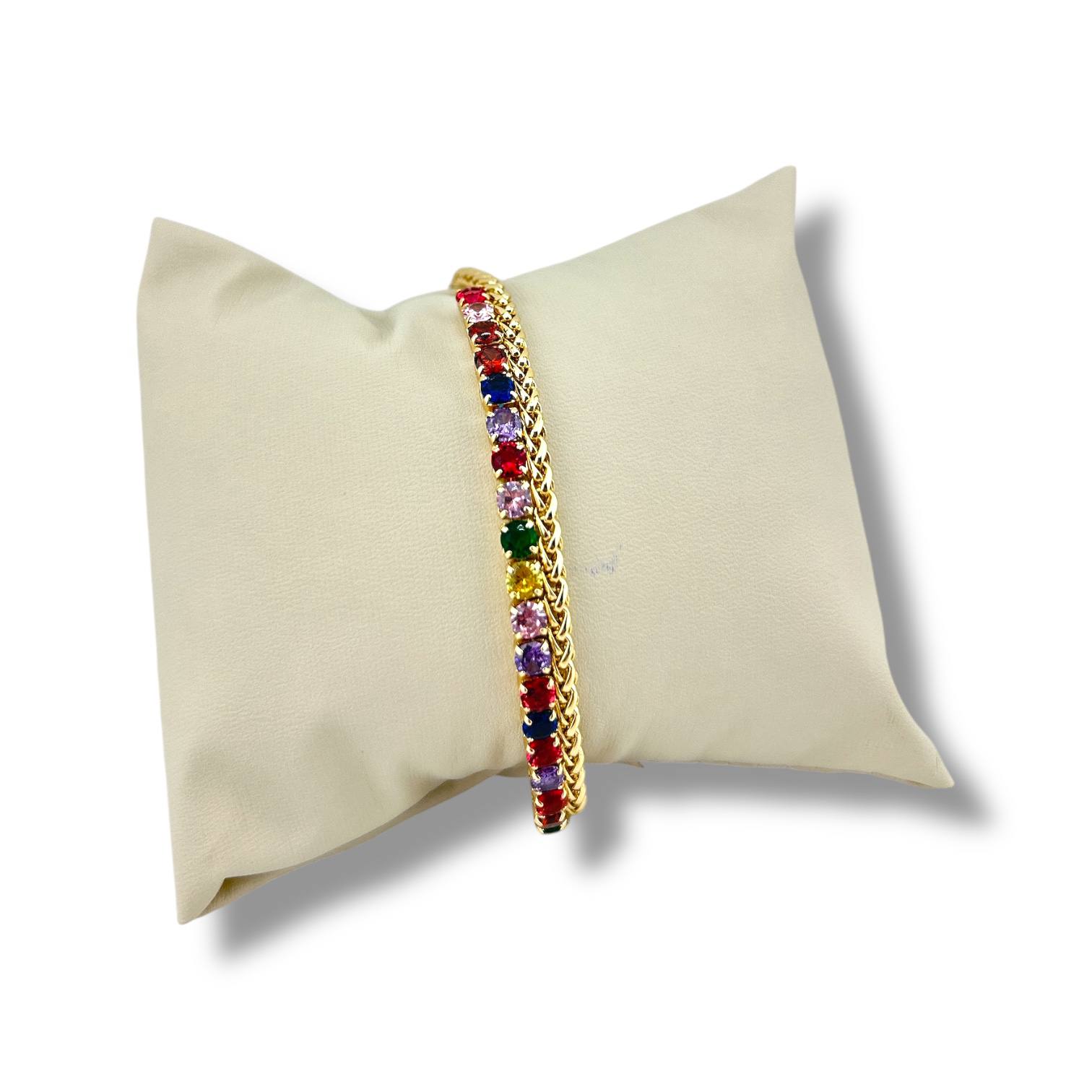 Vivid Spectrum Chain Bracelet – Gold Edition