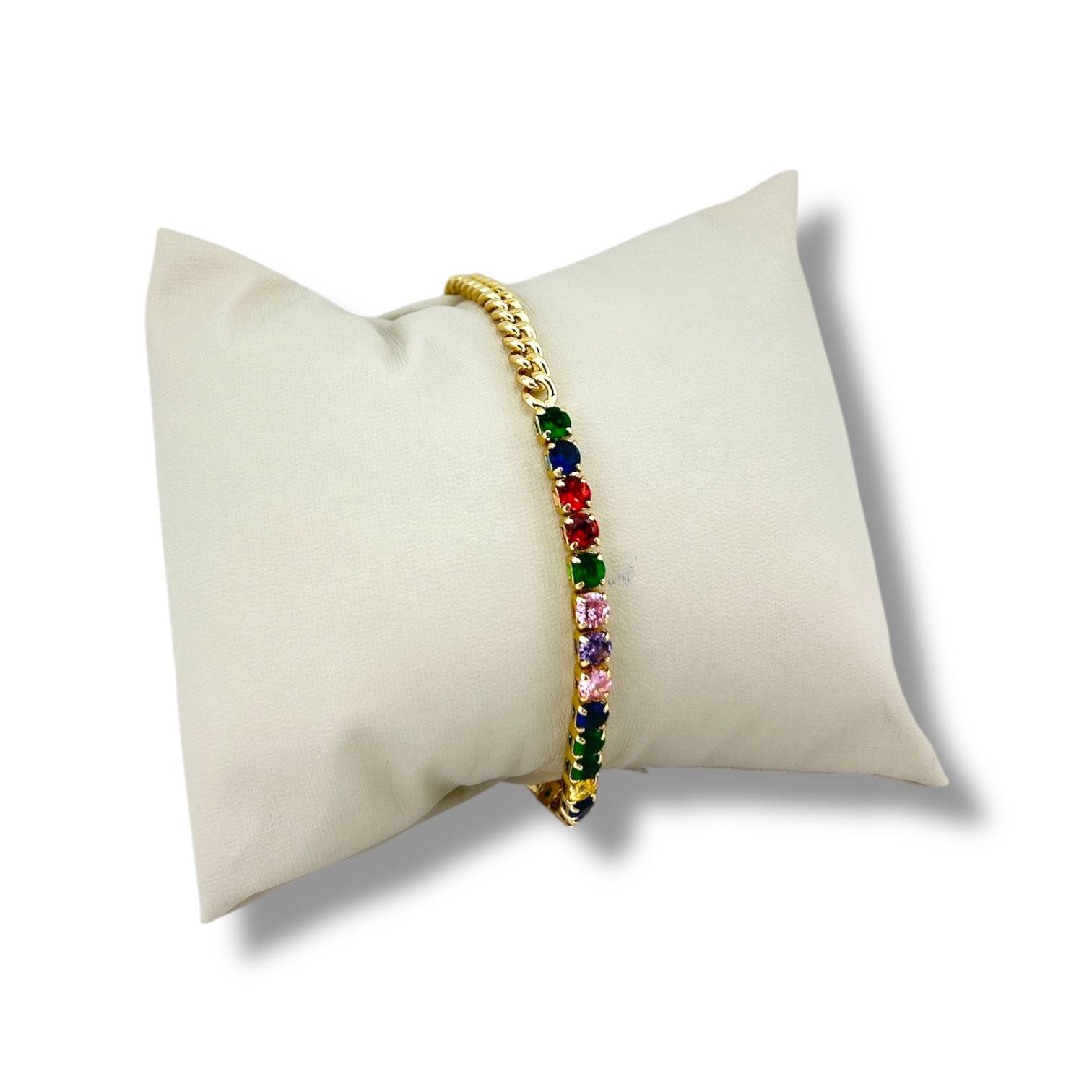 Golden Rainbow Gemline Bracelet