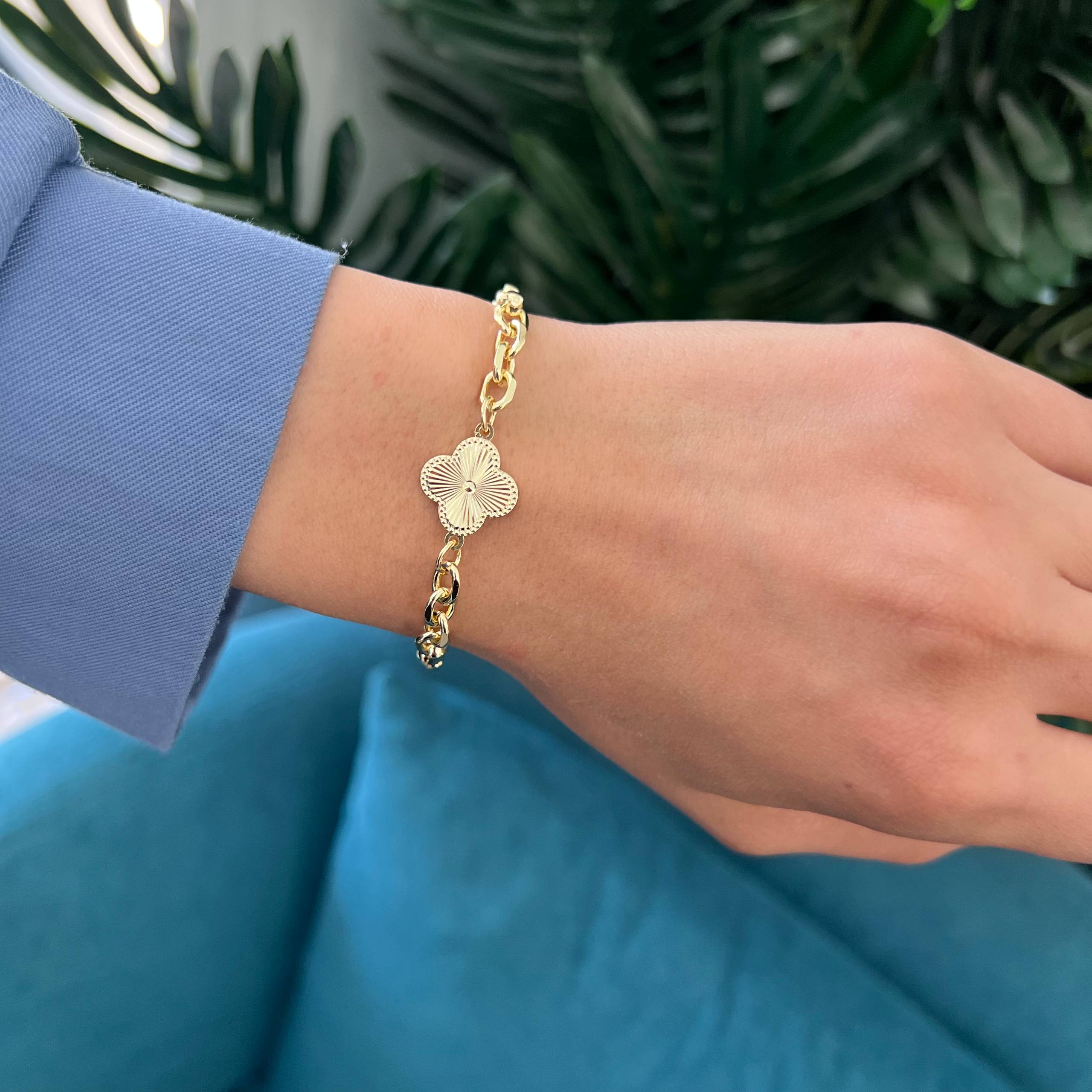 seda Vancleef “Luck Bloom” 18K Gold-Plated Bracelet