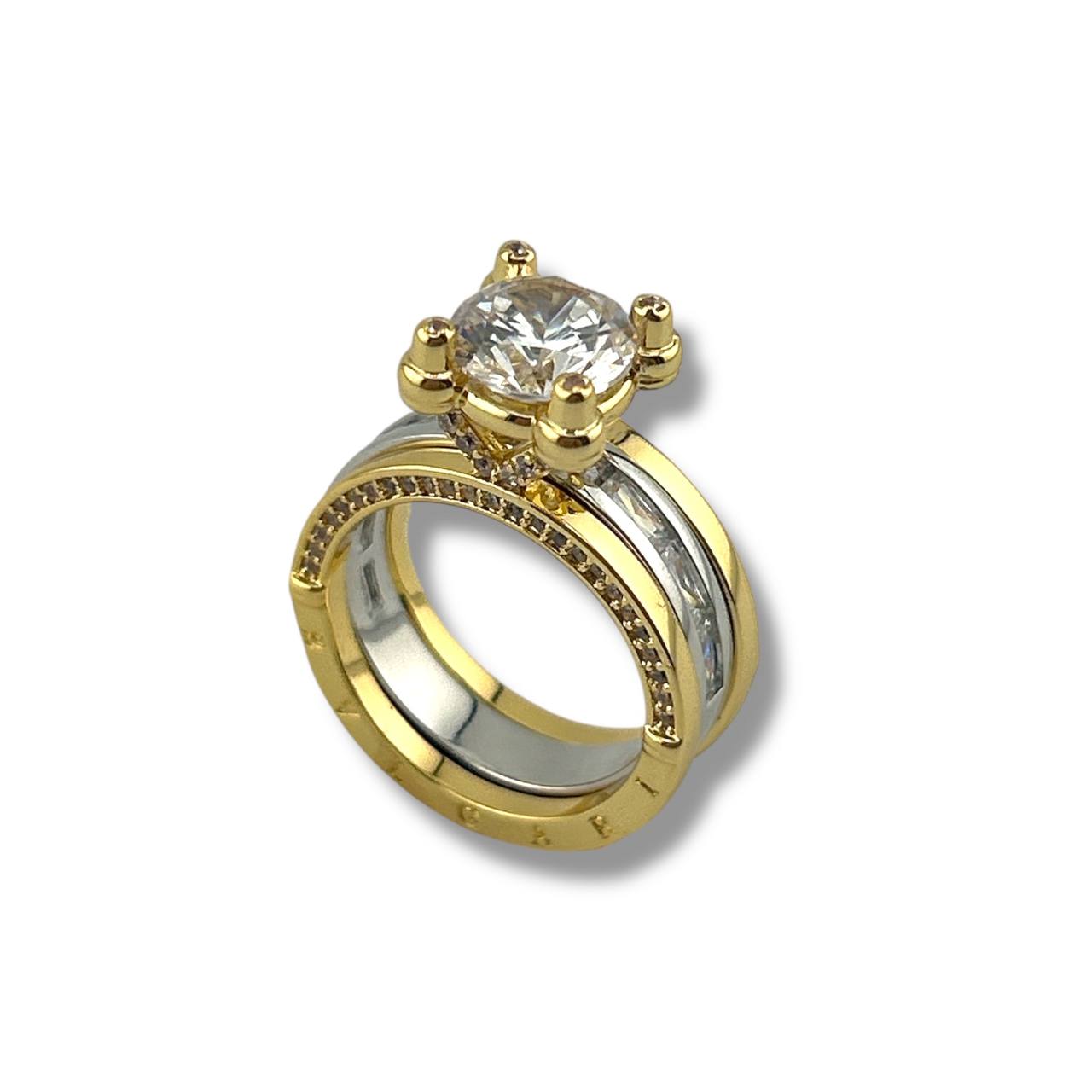 Buvlgari Dual-Band Ring – Gold & Silver