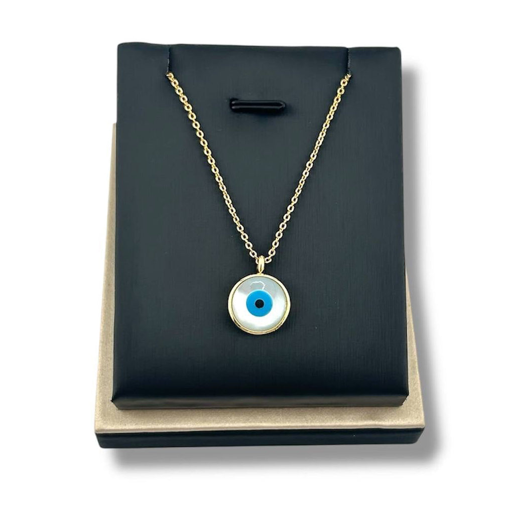 Golden Aura Necklace – Evil Eye Guardian"