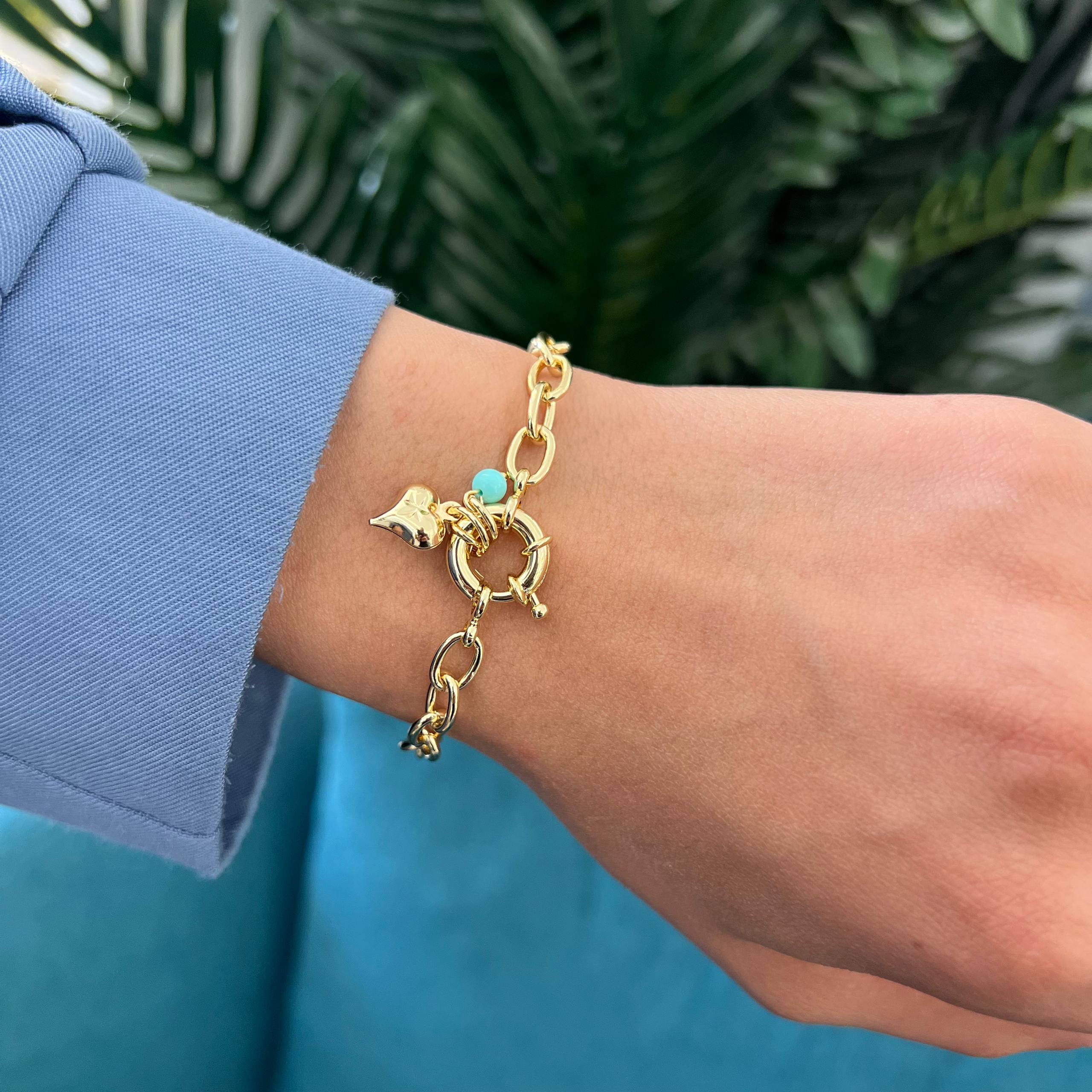 saline โHeart Glowโ 18K Gold-Plated Bracelet ๐๐