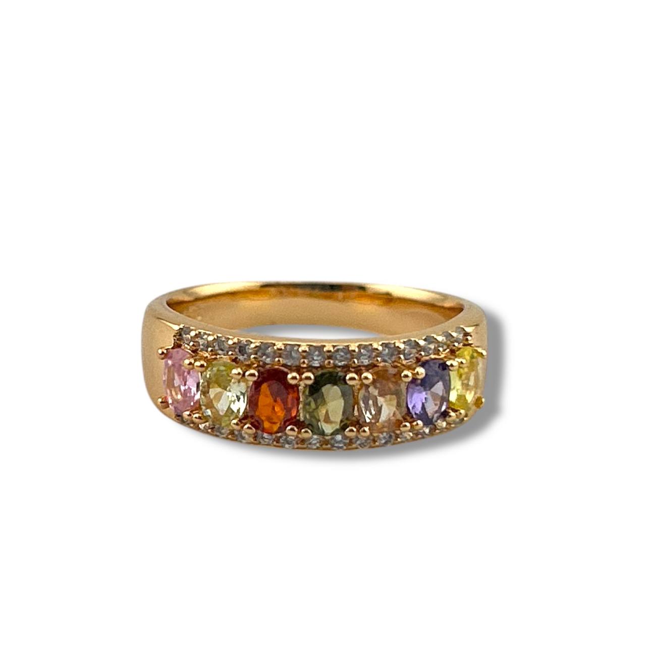 Rainbow Gem Band Rings – Trio Collection