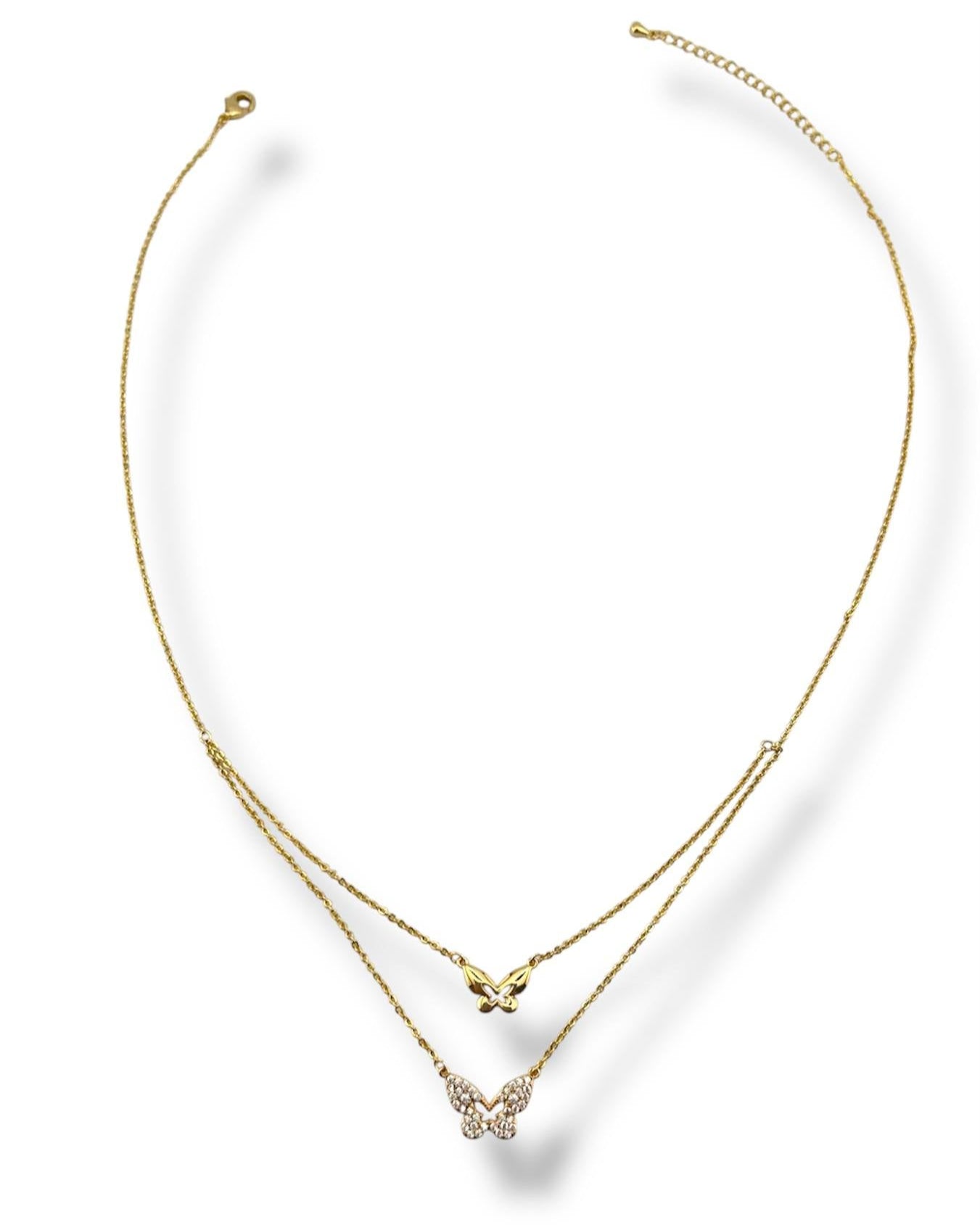 Butterfly Duo Layered Necklace – Gold & Silver Options